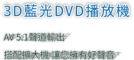 3D藍光DVD播放機 AV 5.1 聲道輸出 搭配擴大機 讓您擁有好聲音